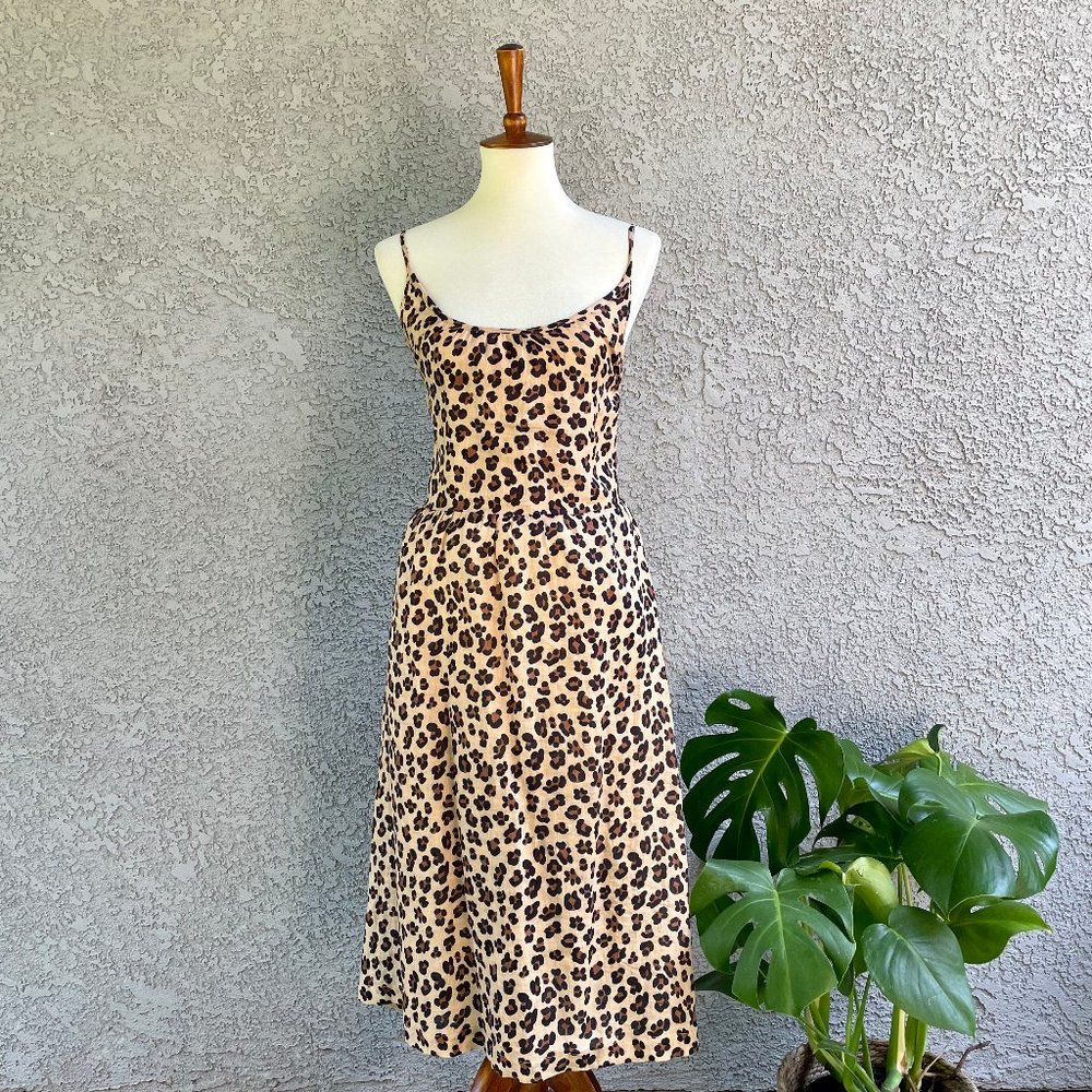 Built by Wendy Linen Leopard-Print Margaret Dress